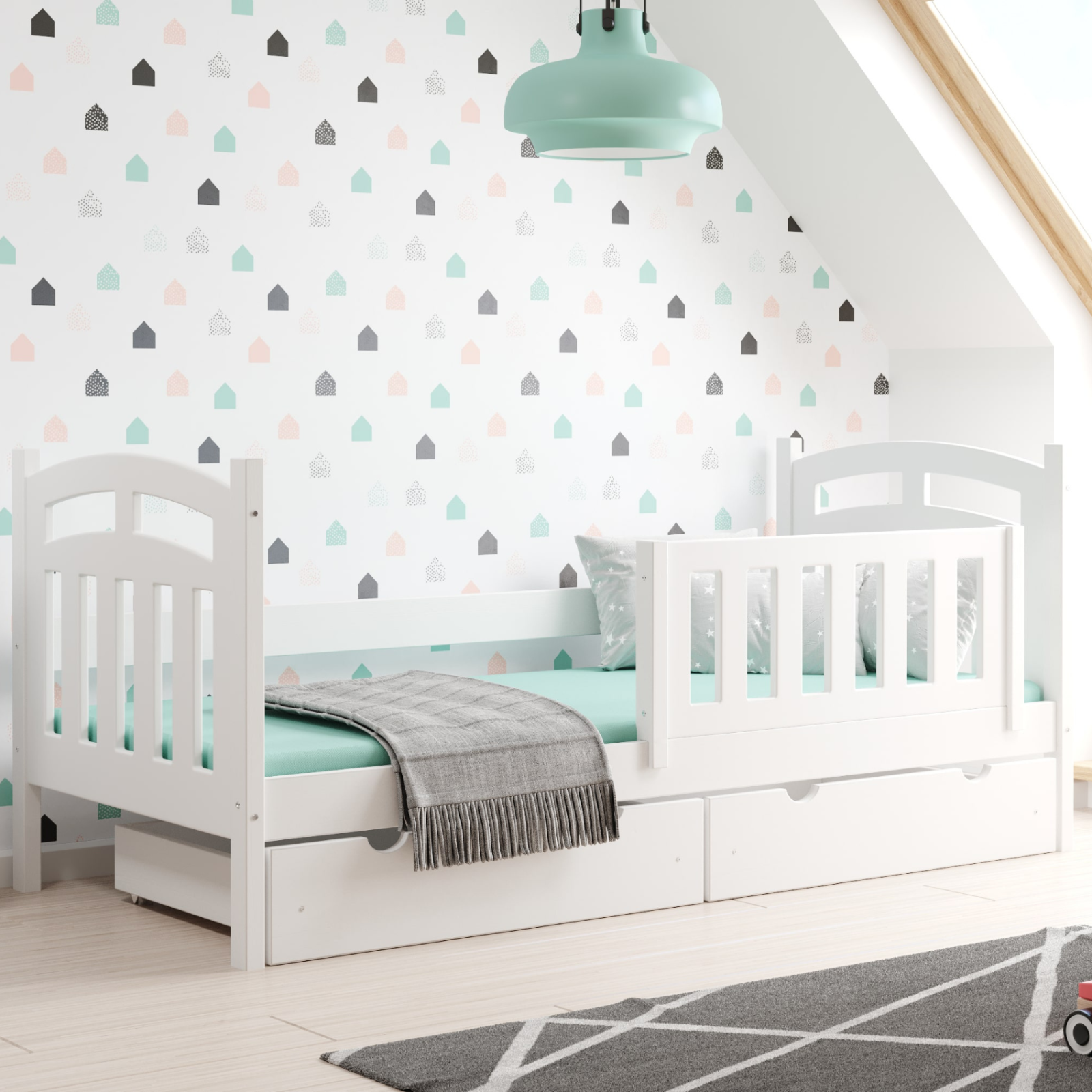 Łóżko drewniane pojedyncze ZUZIA