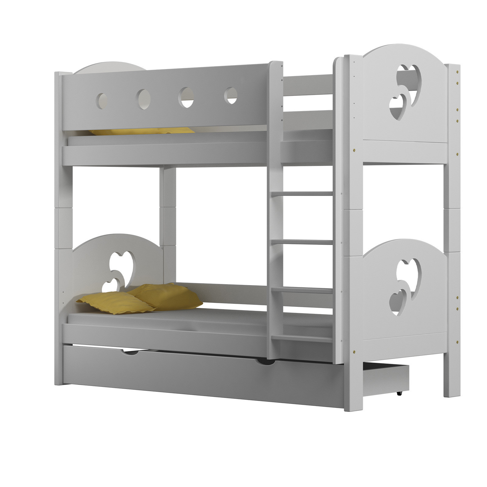 Łóżko drewniane piętrowe Finezja Serca