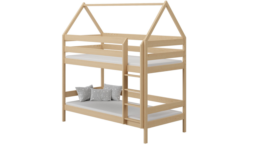 Łóżko drewniane piętrowe DOMEK PIĘTROWY