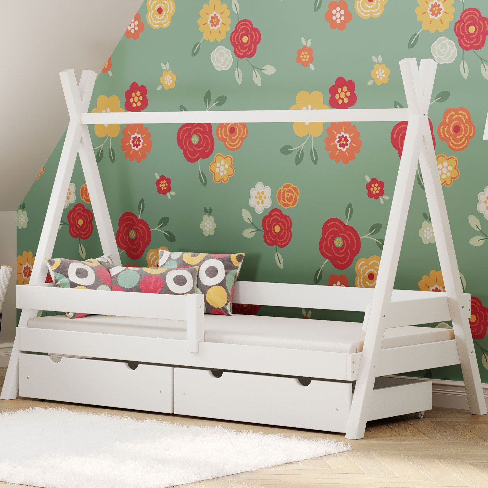 Łóżko drewniane pojedyncze...