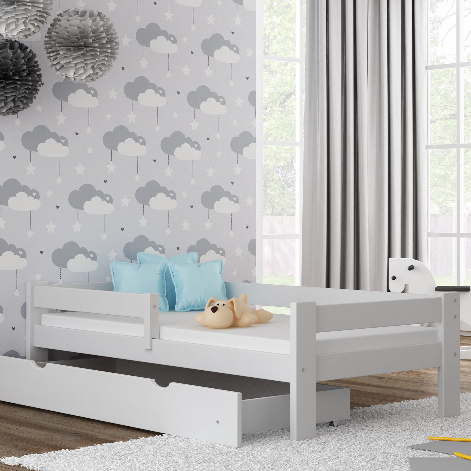 Łóżko drewniane pojedyncze PAWEŁEK