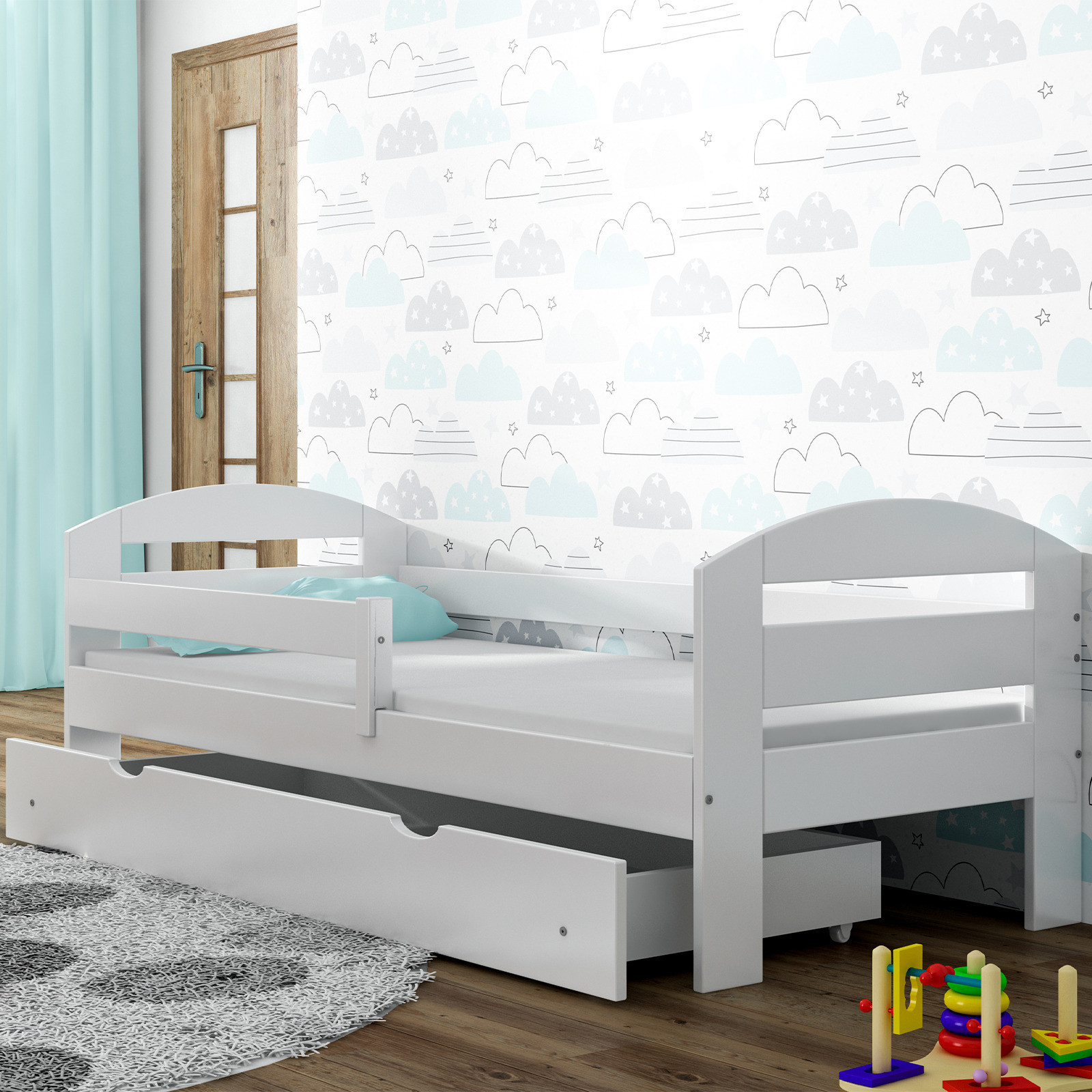 Łóżko drewniane pojedyncze KAMI