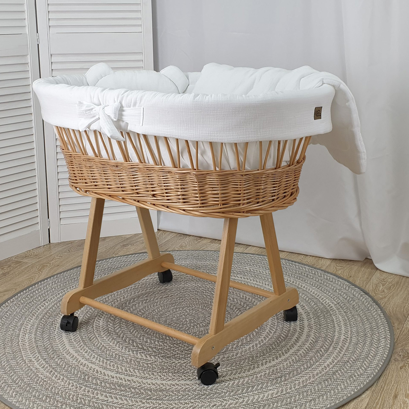 Kosz Mojżesza Muślinowy Na Rolkach