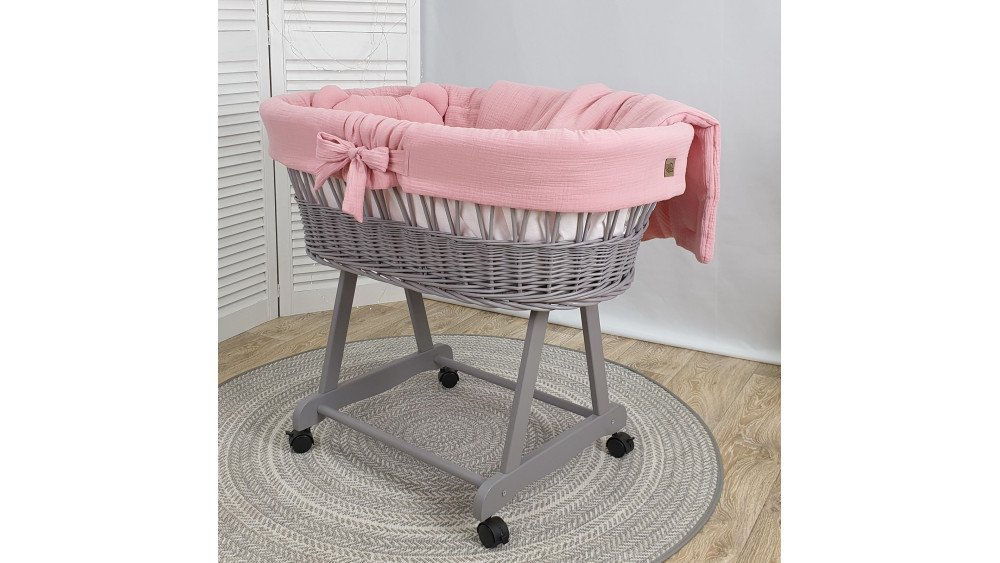 Kosz Mojżesza Muślinowy Na Rolkach – Meble Wróbel, 