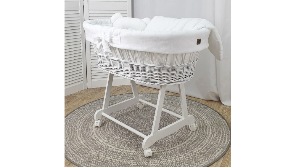 Kosz Mojżesza Muślinowy Na Rolkach – Meble Wróbel, 