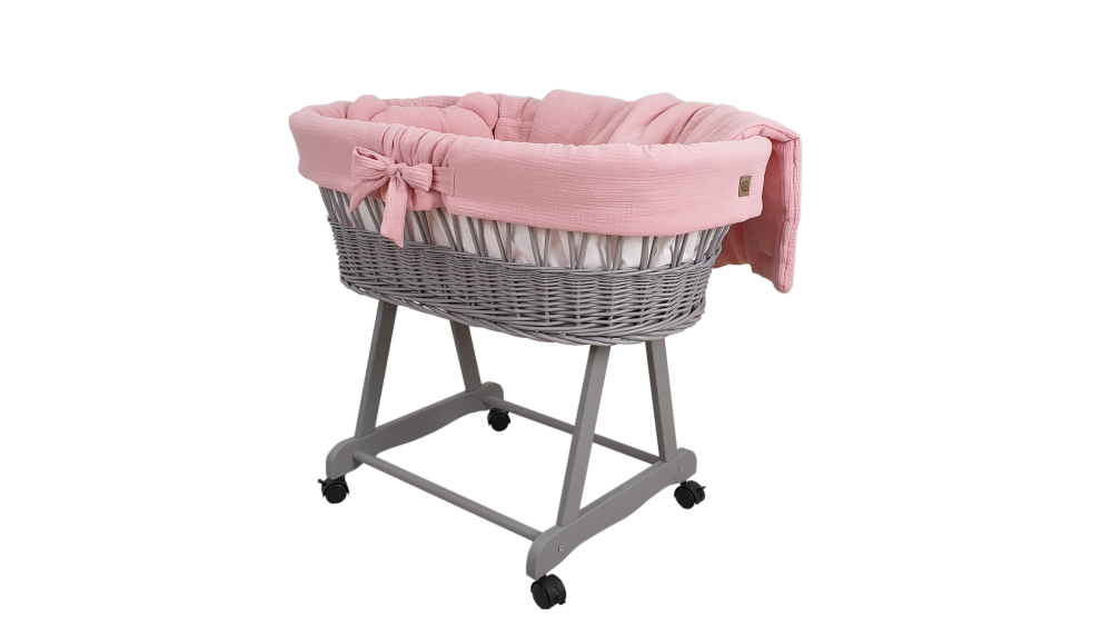 Kosz Mojżesza Muślinowy Na Rolkach – Meble Wróbel, 