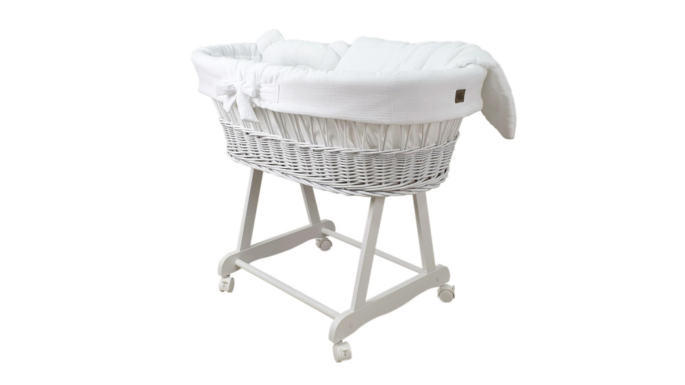 Kosz Mojżesza Muślinowy Na Rolkach – Meble Wróbel, 