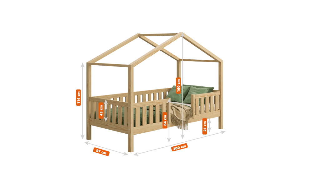 Łóżko drewniane pojedyncze MATYŚ