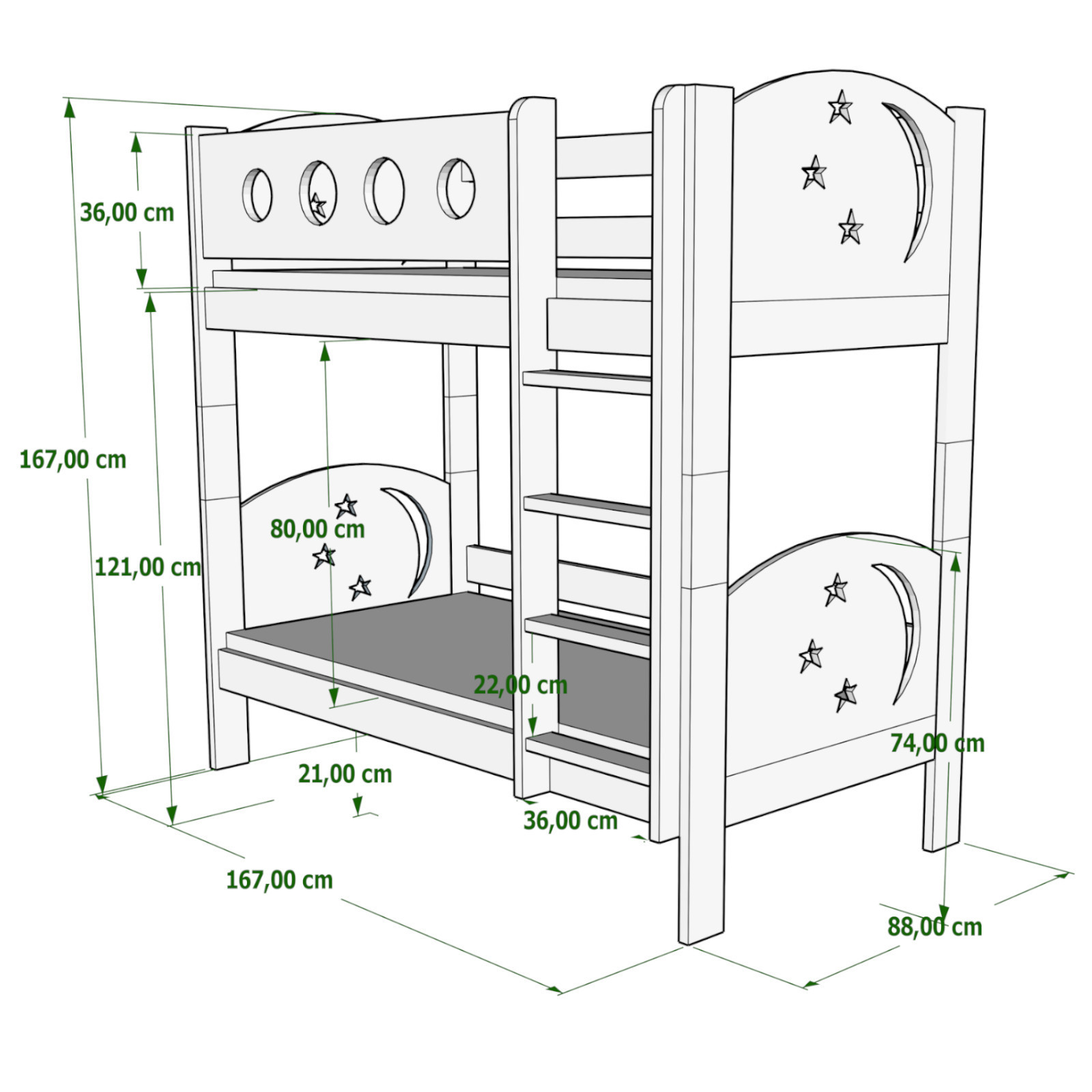 Łóżko drewniane piętrowe...