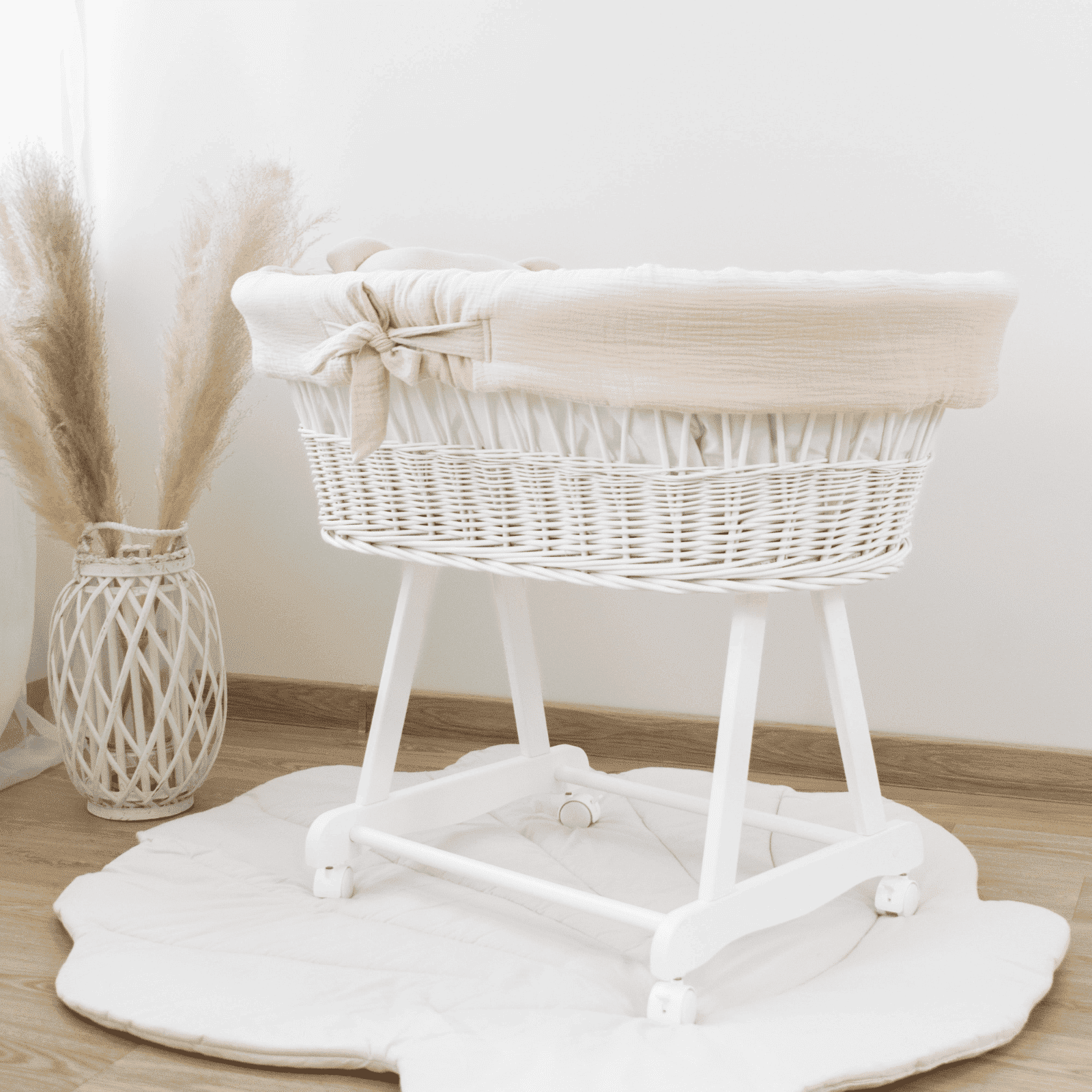 Kosz Mojżesza Muślinowy Na Rolkach