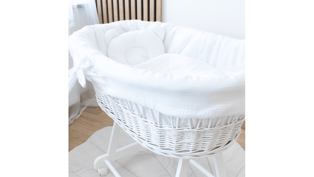 Kosz Mojżesza Muślinowy Na Rolkach – Meble Wróbel, 