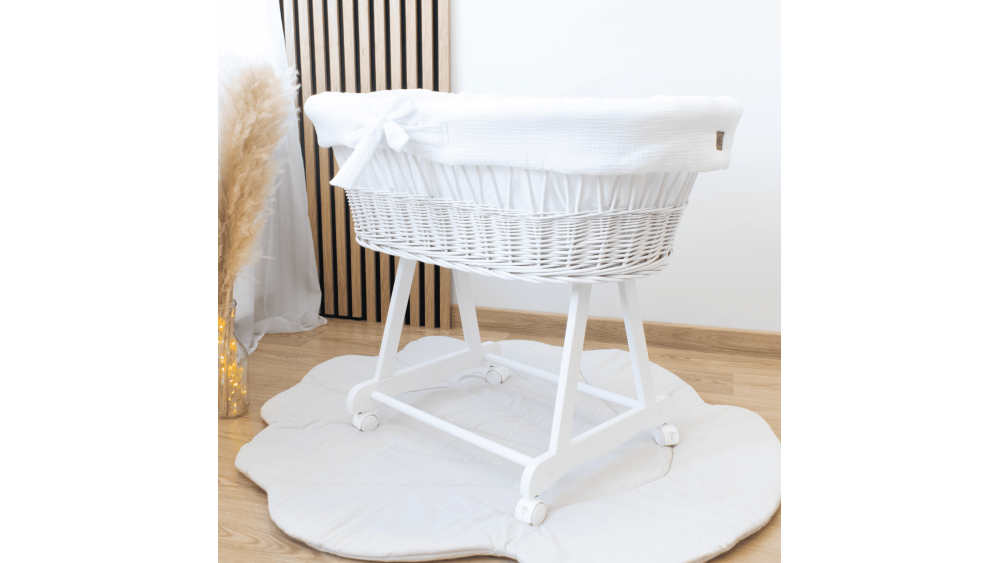 Kosz Mojżesza Muślinowy Na Rolkach – Meble Wróbel, 