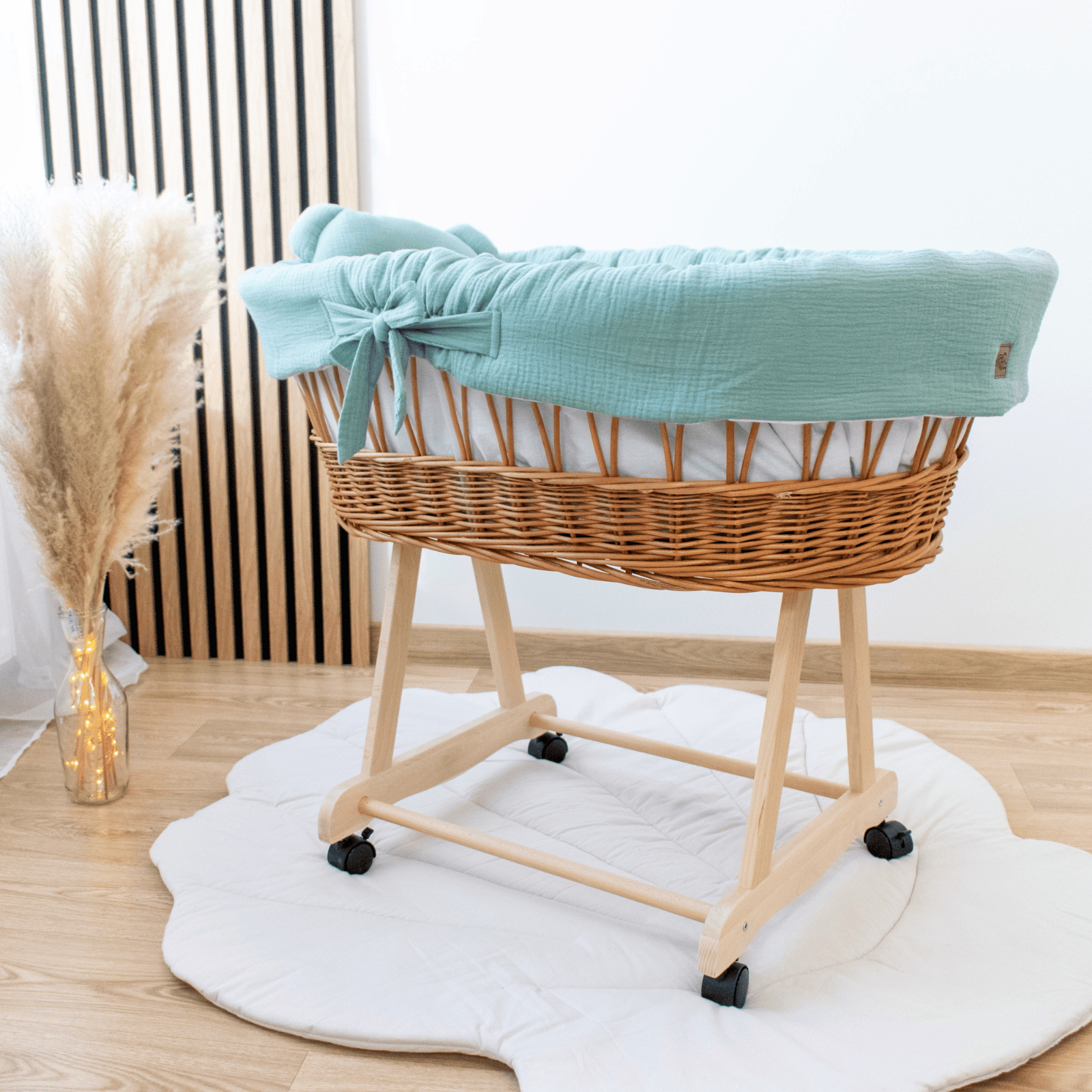 Kosz Mojżesza Muślinowy Na Rolkach