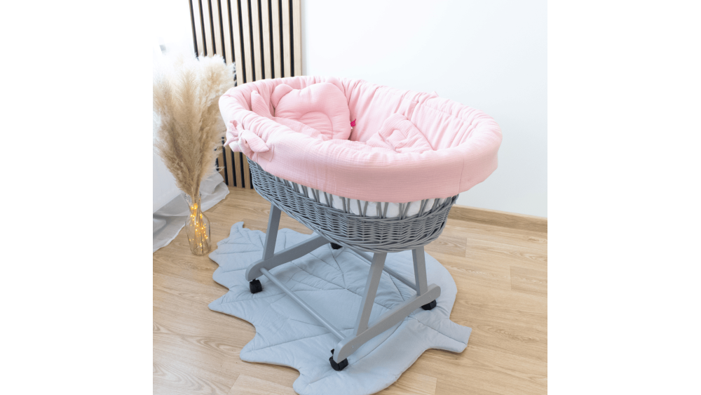 Kosz Mojżesza Muślinowy Na Rolkach – Meble Wróbel, 