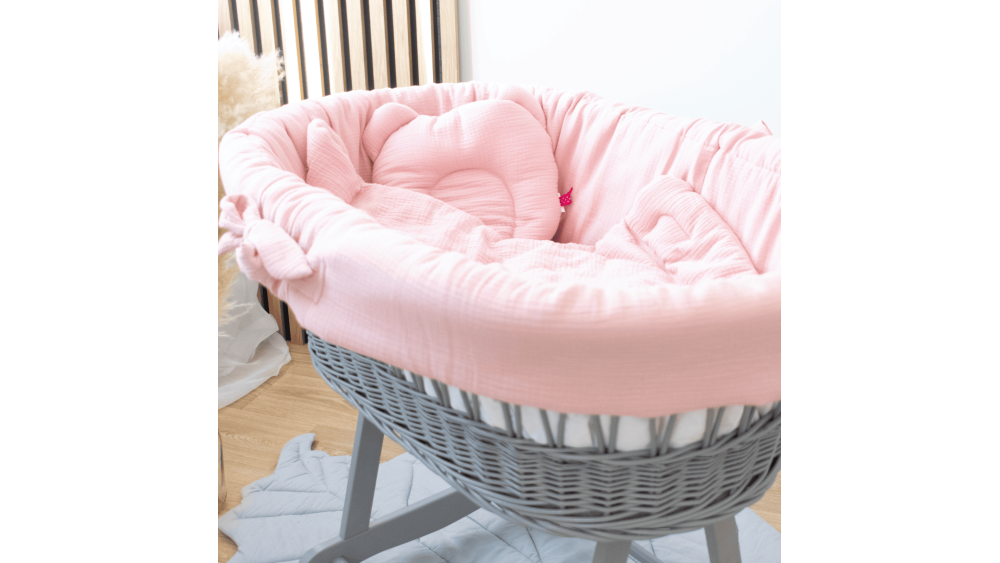 Kosz Mojżesza Muślinowy Na Rolkach – Meble Wróbel, 