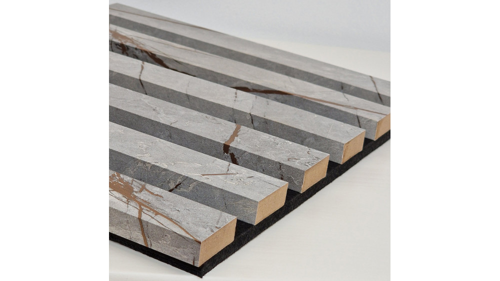 Lamele ścienne Grey Caspio – widok pod kątem prezentujący strukturę