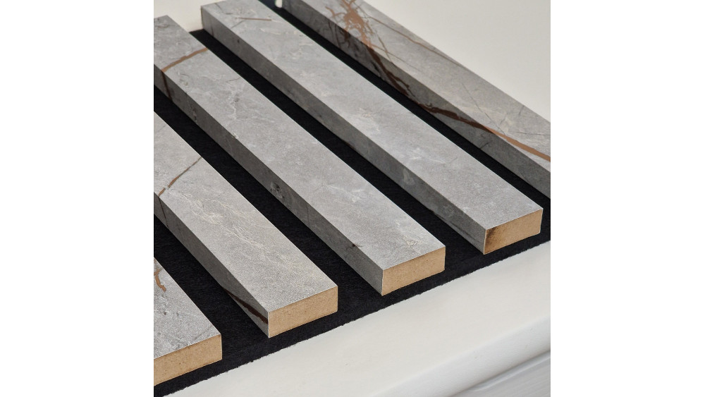 Panel lamelowy Grey Caspio – detal i zbliżenie na wykończenie