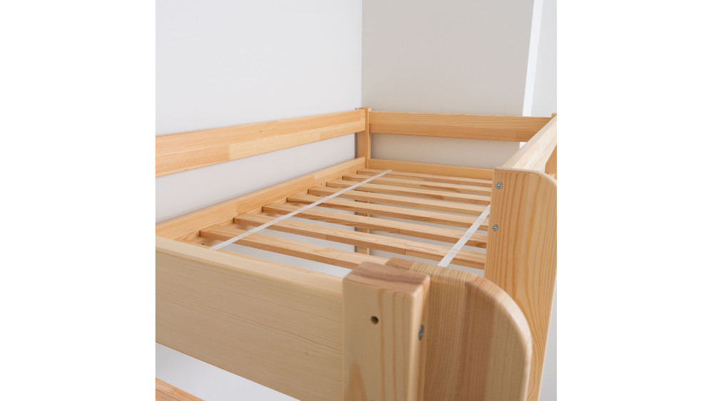 Łóżko antresola 160 cm sosna Meble Wróbel – detal konstrukcji stelaża i ramy