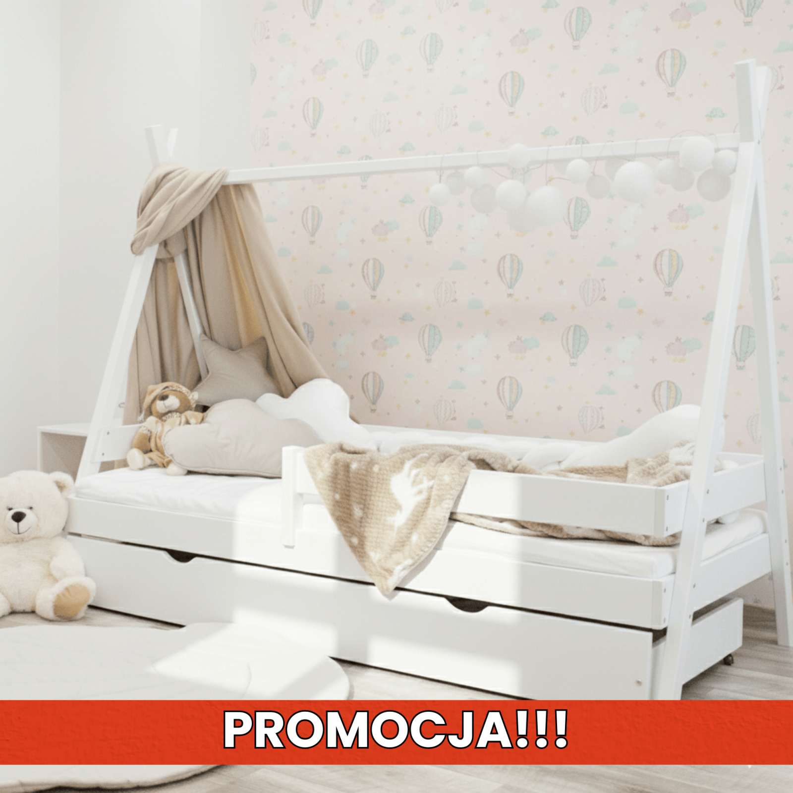 PROMOCJA - Łóżko dziecięce pojedyncze TIPI PLUS 80X160