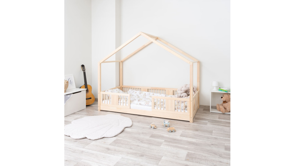 Łóżko LUNA SHORT, naturalne drewno sosnowe