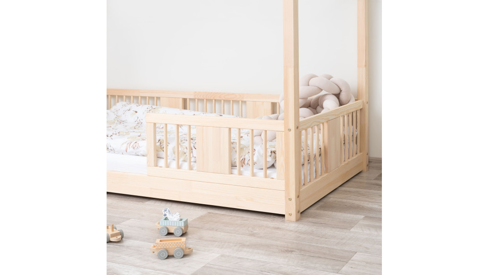 Łóżko LUNA SHORT, naturalne drewno sosnowe