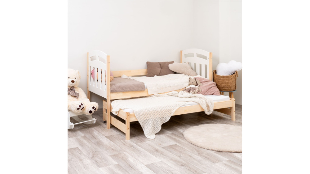 Łóżko drewniane podwójne ZUZIA DUO