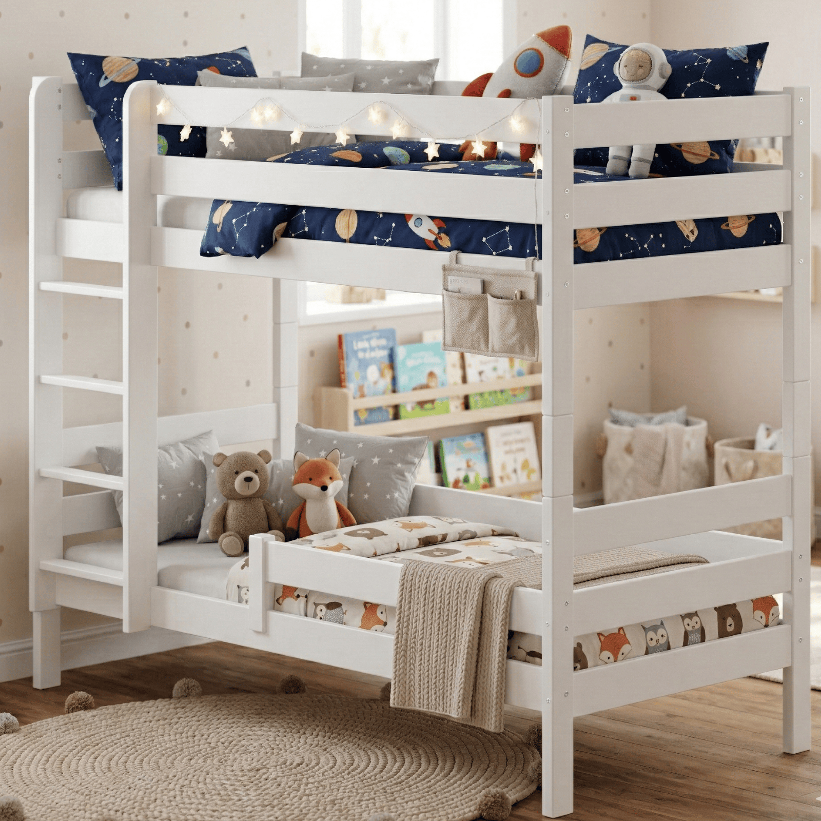 Łóżko Piętrowe GAGATEK 80x180 BIAŁY / OUTLET