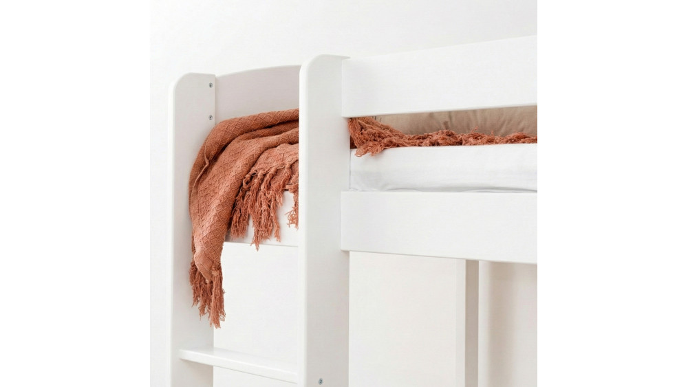 Łóżko drewniane ANTRESOLA Z ŁUKIEM, wysokość 160 cm – Meble Wróbel, naturalne drewno sosnowe