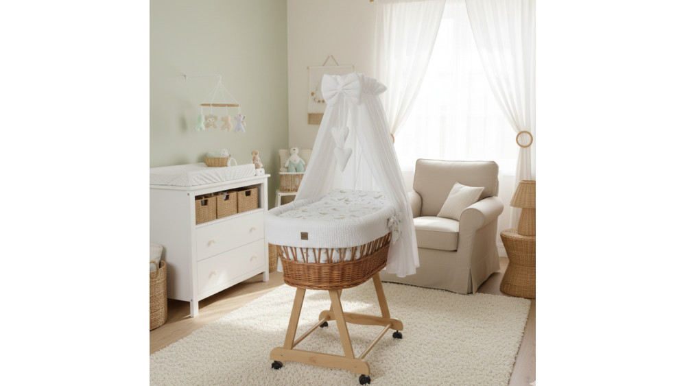 Kosz Mojżesza Z Baldachimem Na Rolkach – Meble Wróbel,