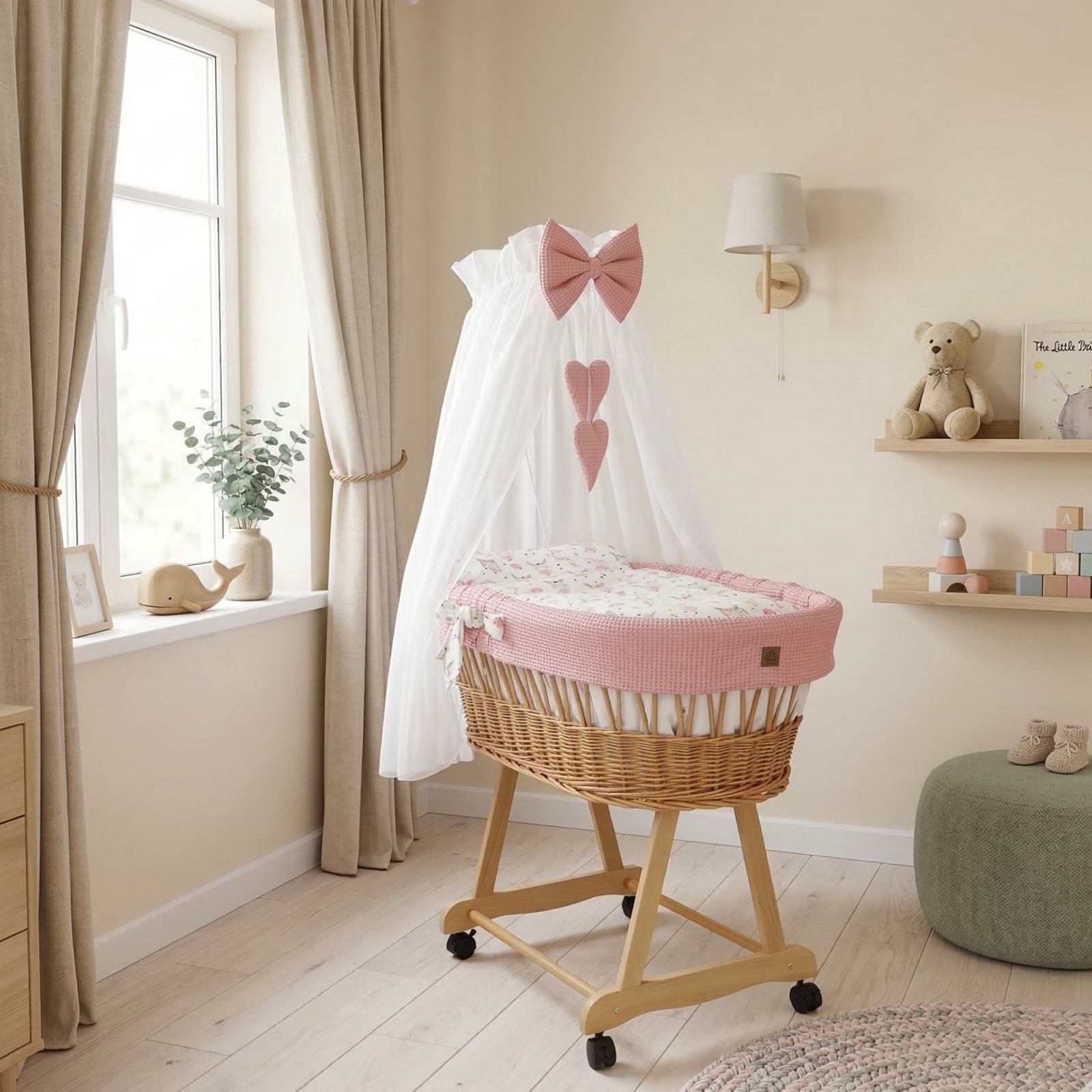 Kosz Mojżesza Z Baldachimem Na Rolkach