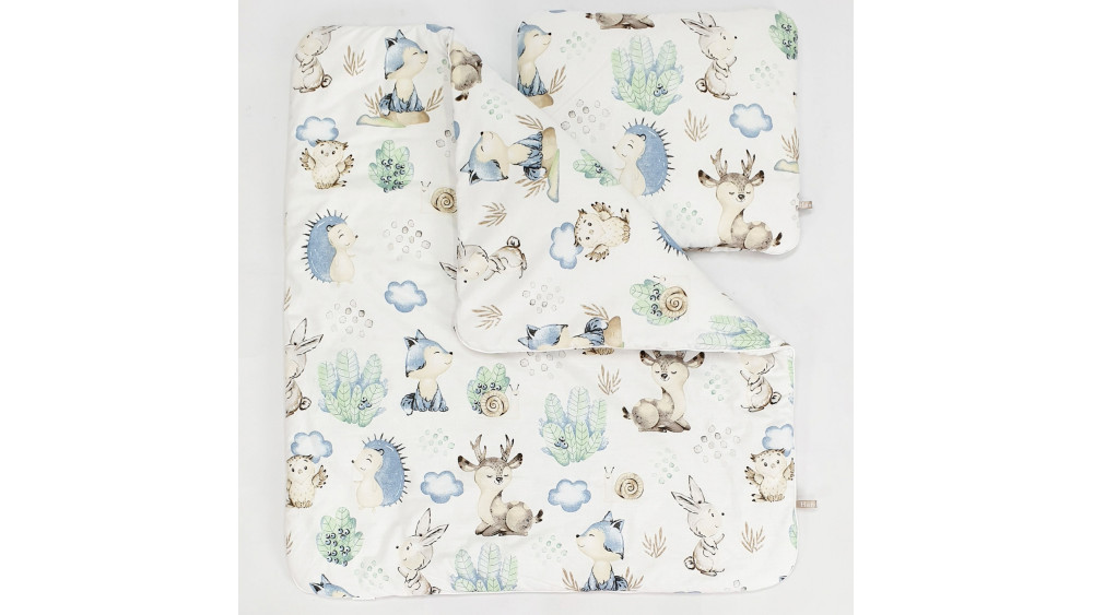 Pościel do Kosza Mojżesza wzór safari i autka – widok z góry