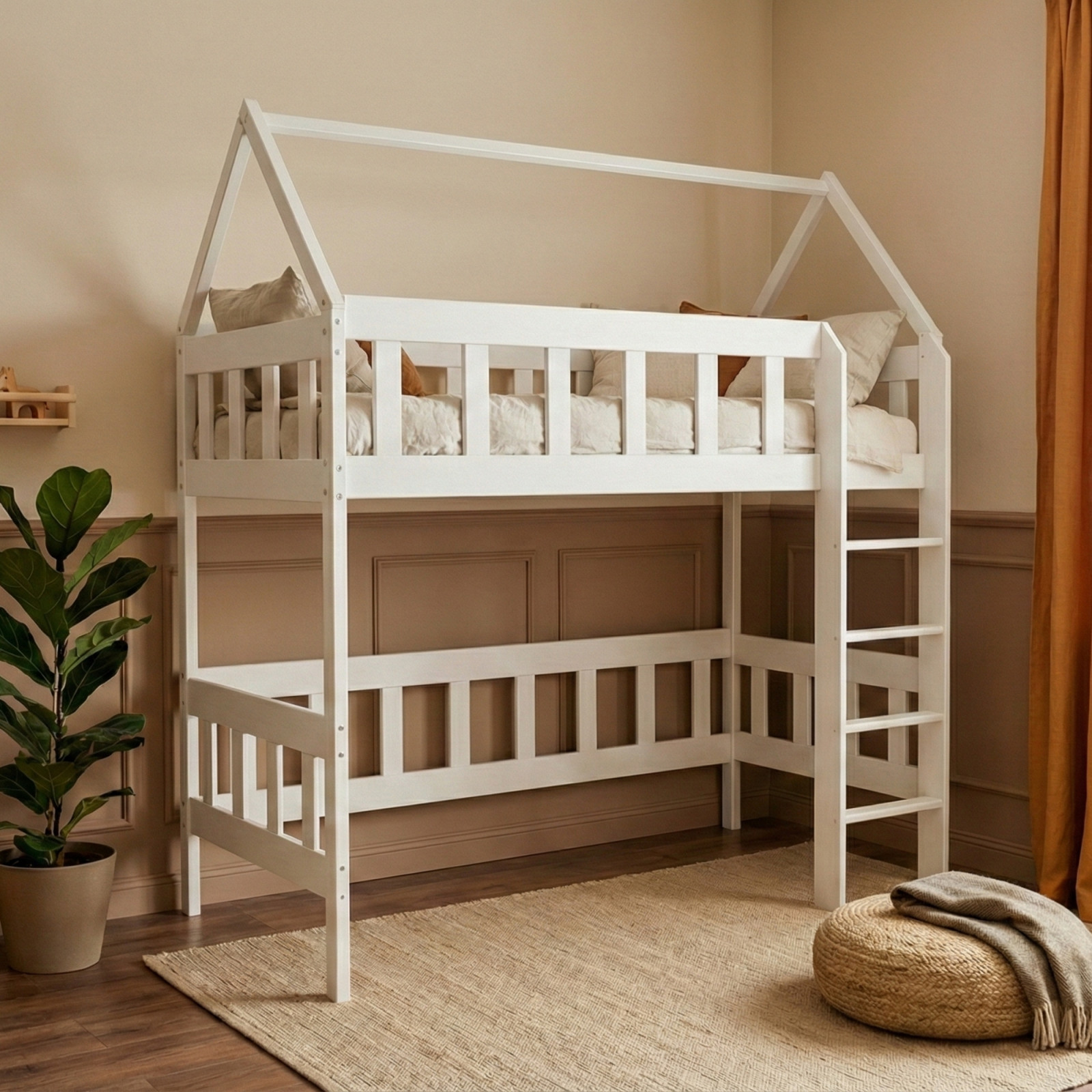 Łóżko pojedyncze drewniane Antresola CHWAT