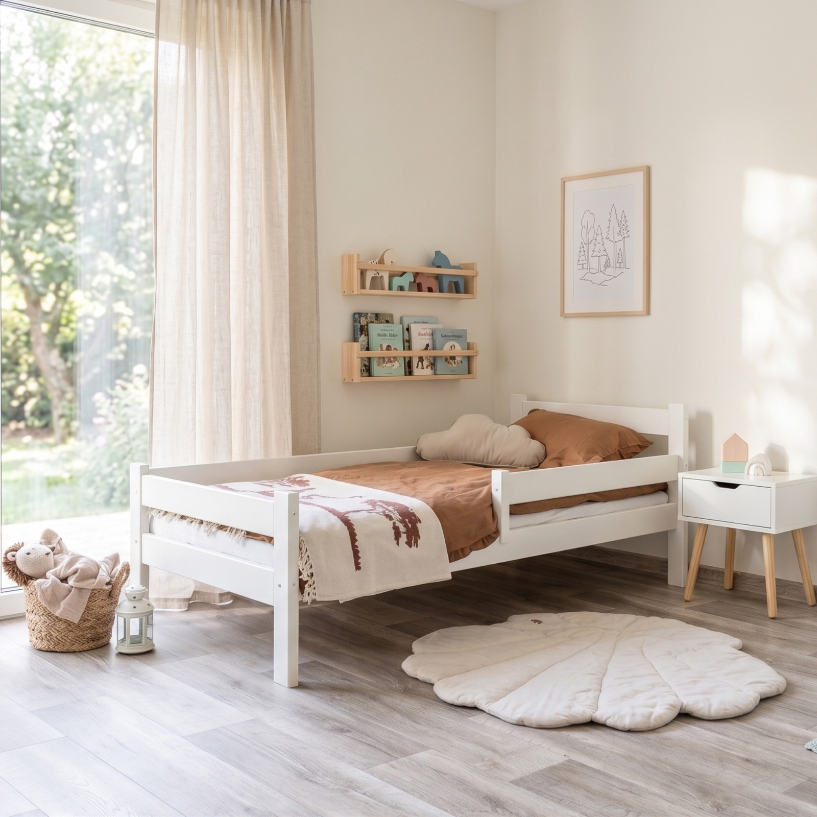 Drewniane łóżko dziecięce Pawełek Max biały Meble Wróbel