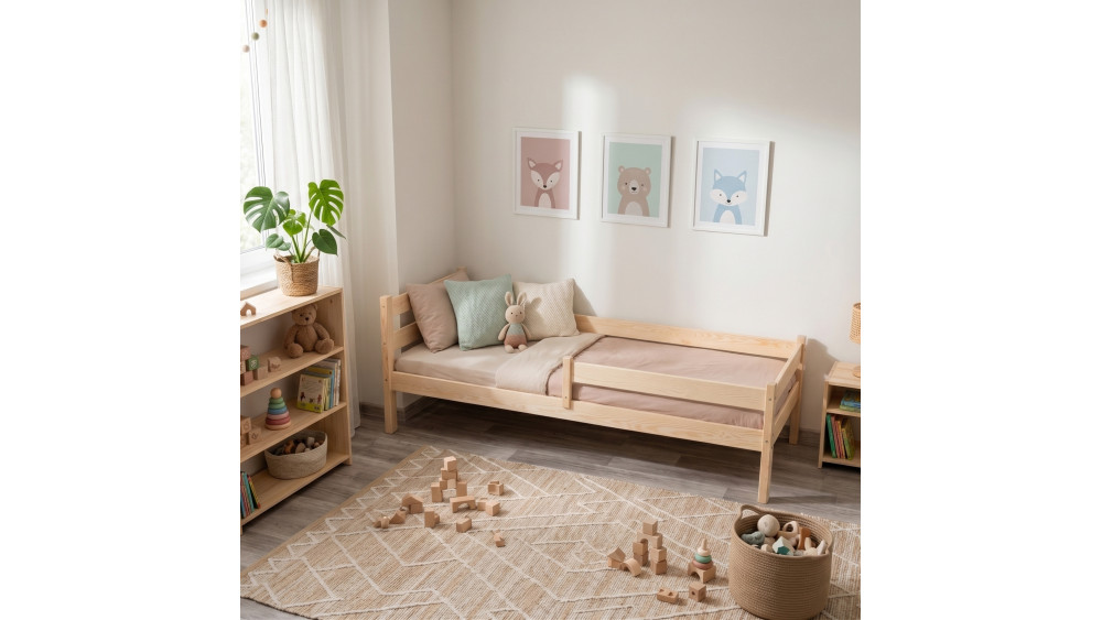 Drewniane łóżko dziecięce Pawełek Max sosna Meble Wróbel