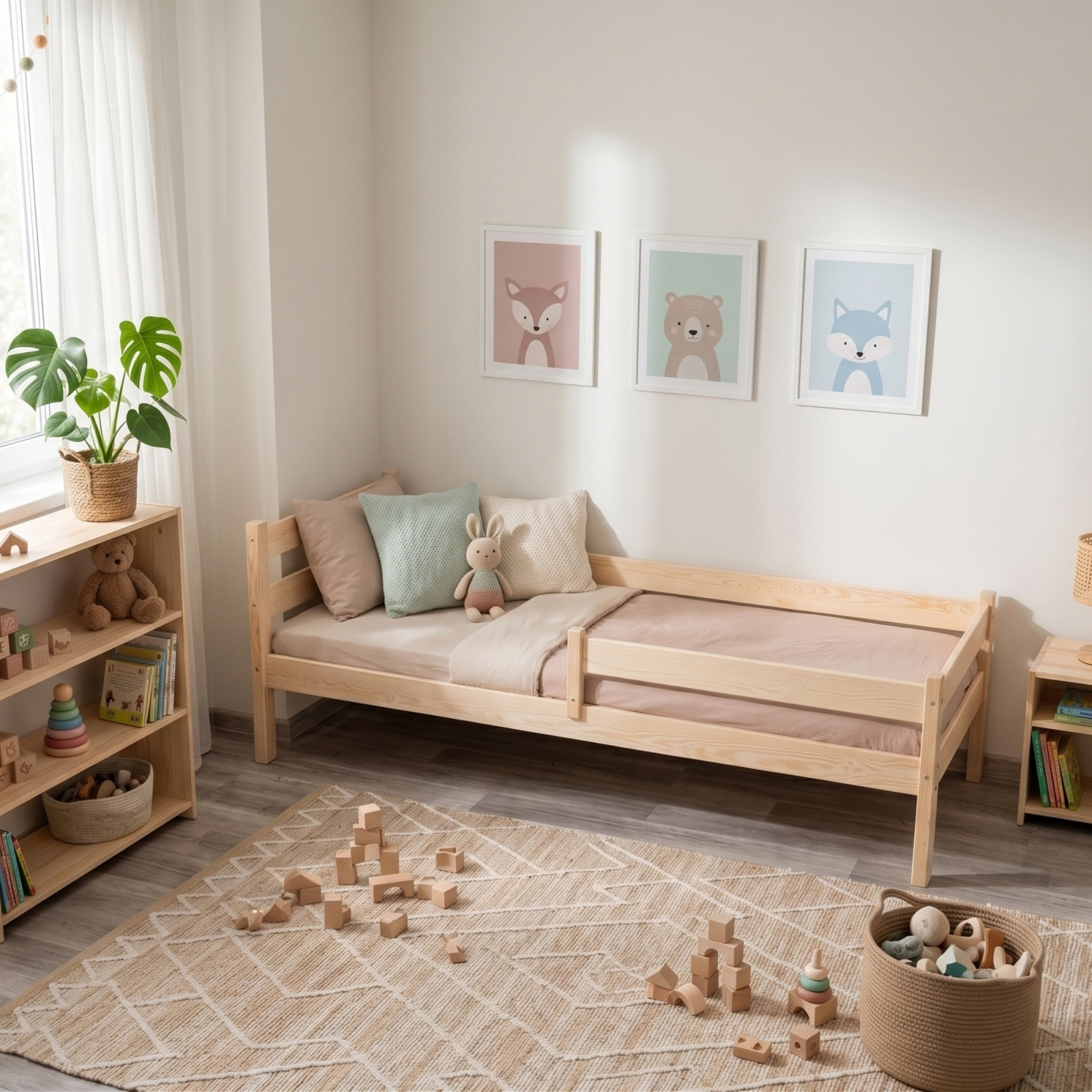 Łóżko drewniane pojedyncze PAWEŁEK MAX