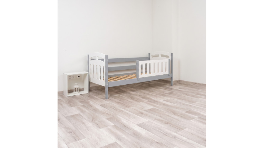 Łóżko dziecięce Zuzia Duo sosna-szary – widok bryły