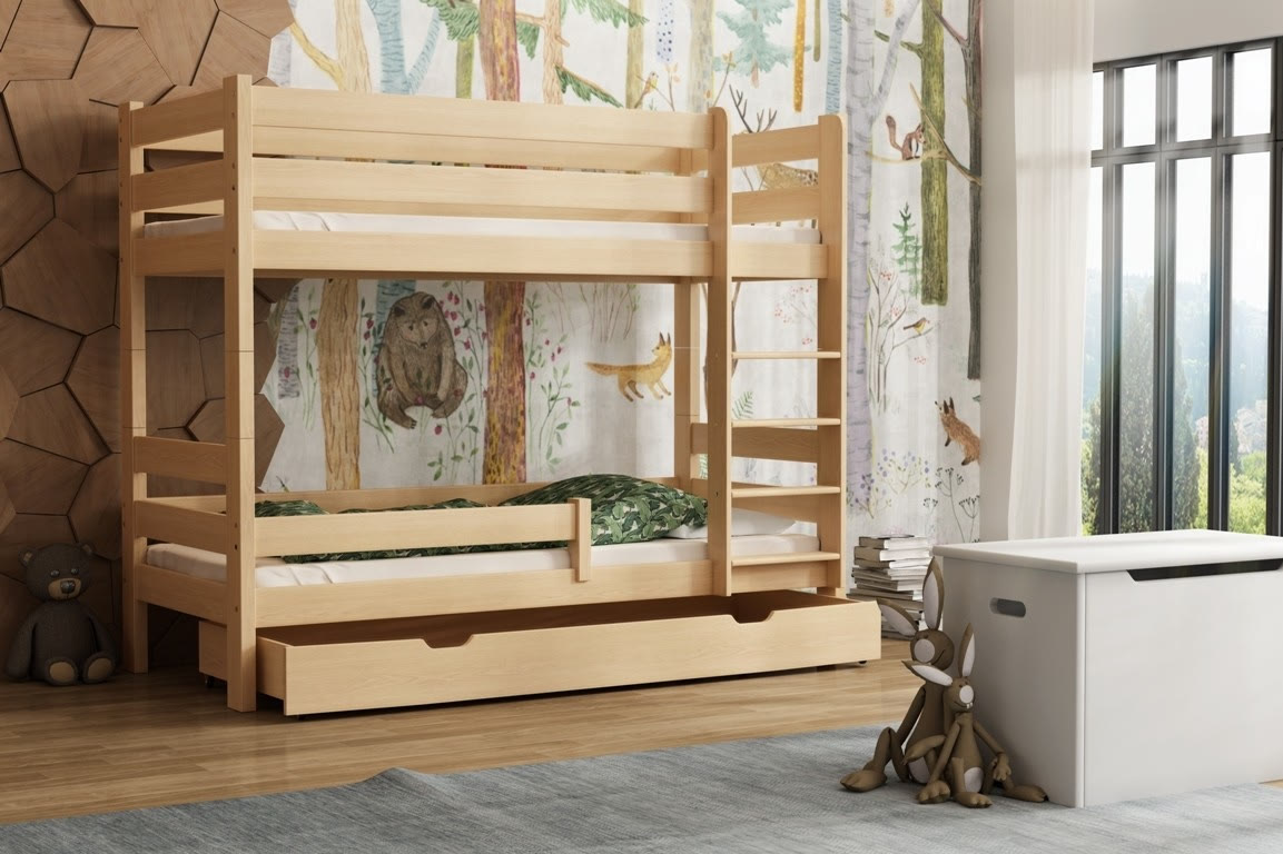 Solidne łóżko piętrowe Gagatek w pokoju dla dwójki dzieci