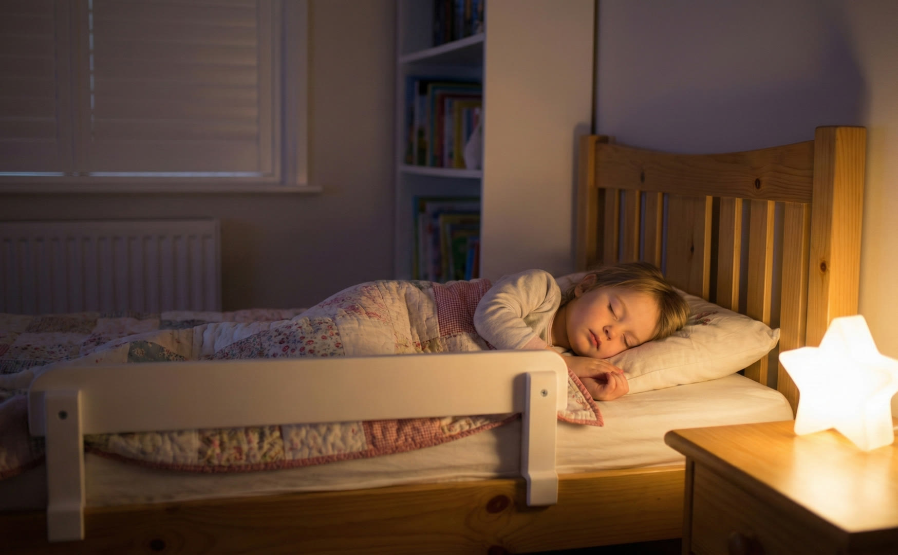 Dziecko śpiące spokojnie w swoim łóżku, stabilna baza snu i mniej nocnych pobudek